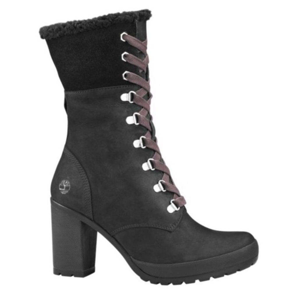 Timberland Black Camdale Fleece Fold Down Boots - Picture 4 of 7